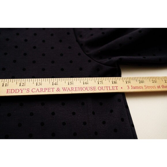 Lands' End black polka dot ruffles dress 16 goth witchy longsleeve midi - Picture 4 of 5